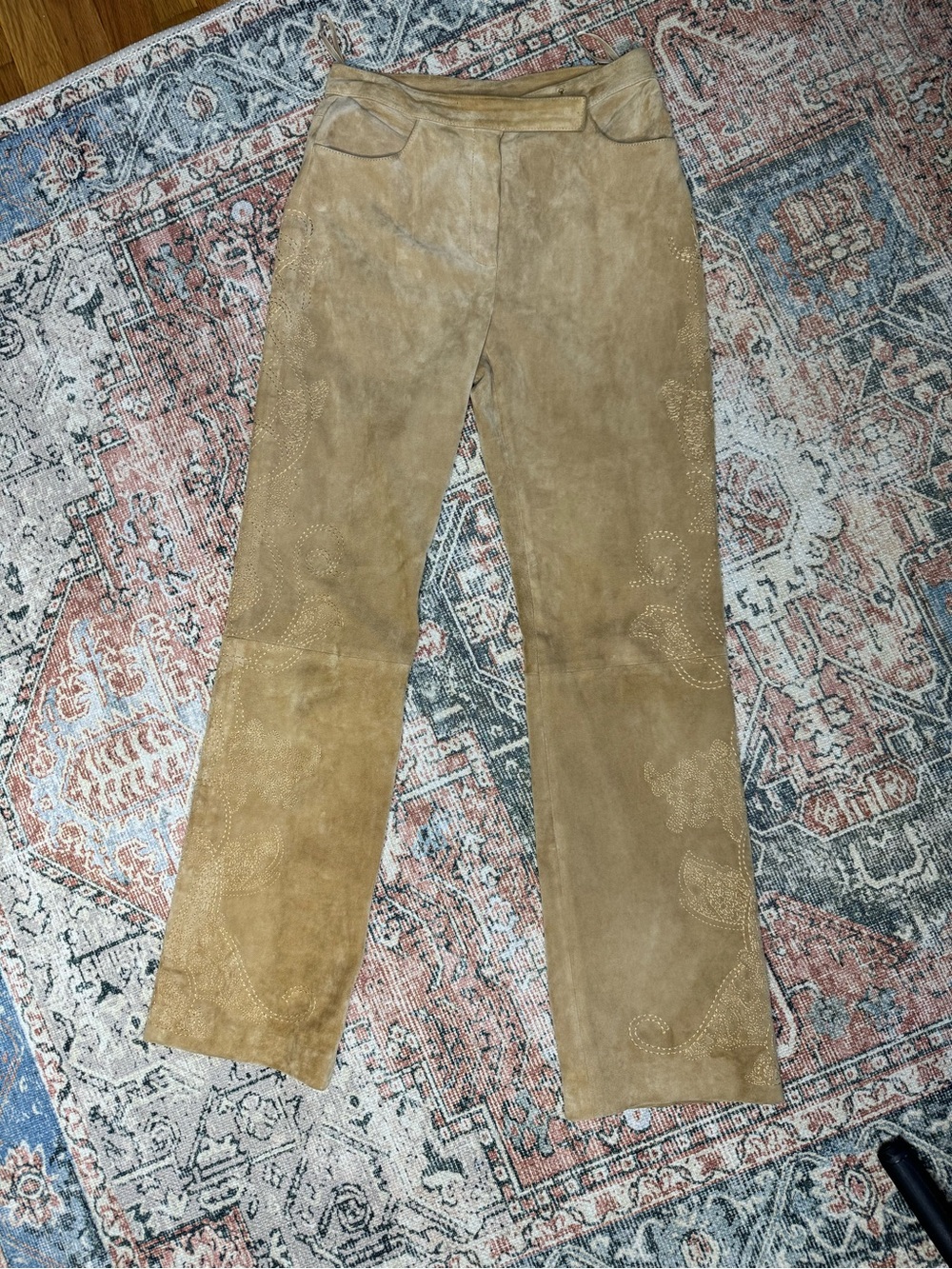 St.John Tan Suede Pants.